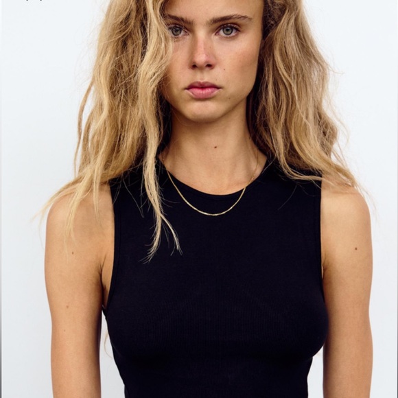 Zara Tops - NWT- Zara black wide strap tank (m)